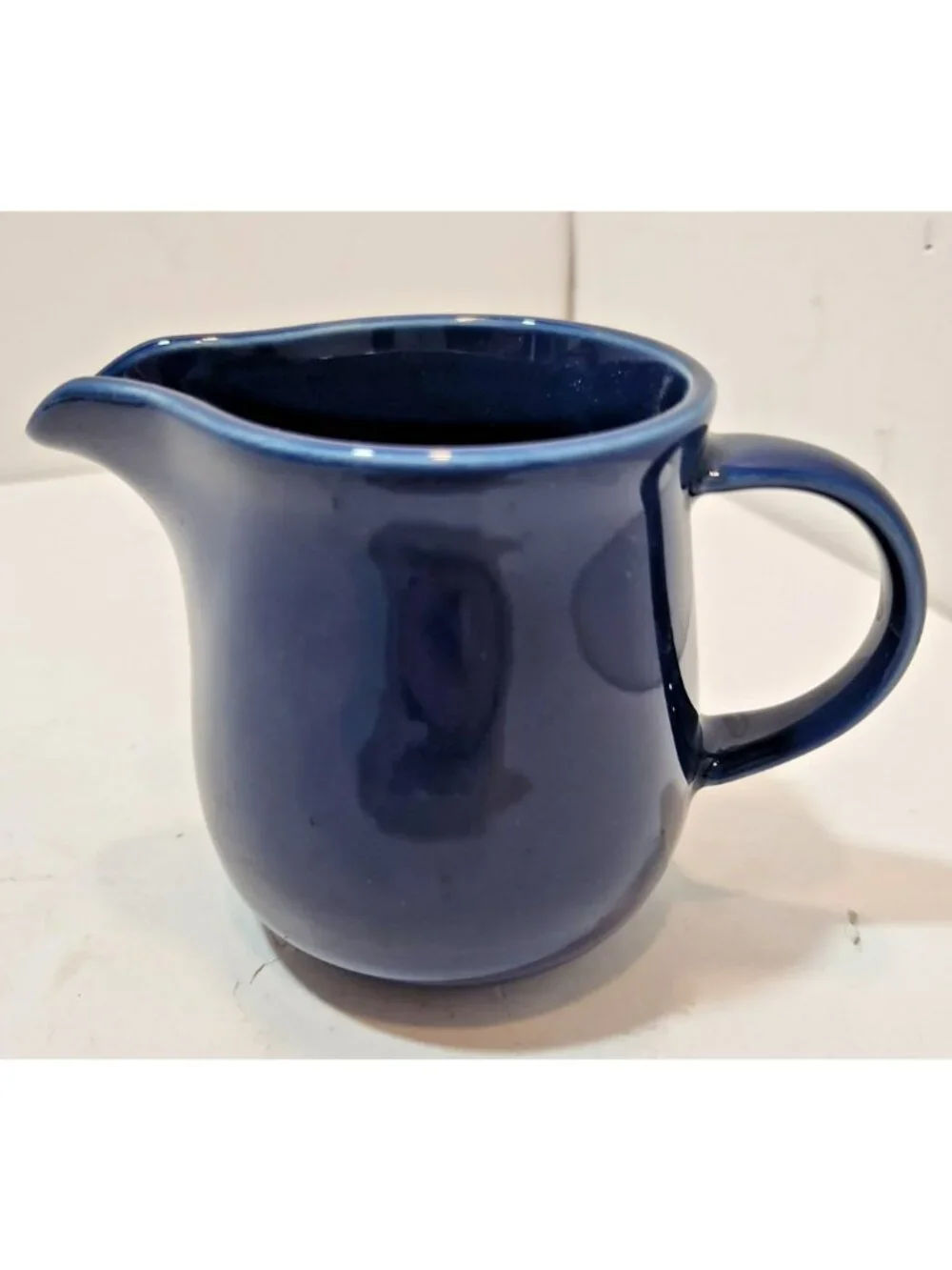Vtg Nancy Calhoun Stoneware Sapphire Blue Sugar Bowl & Creamer No Lid